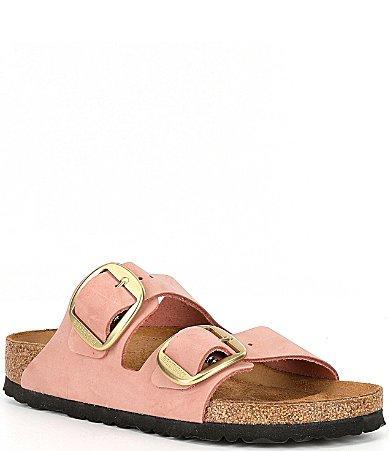 Birkenstock Womens Arizona Oiled Leather Big Buckle Detail Slide Sandals Product Image
