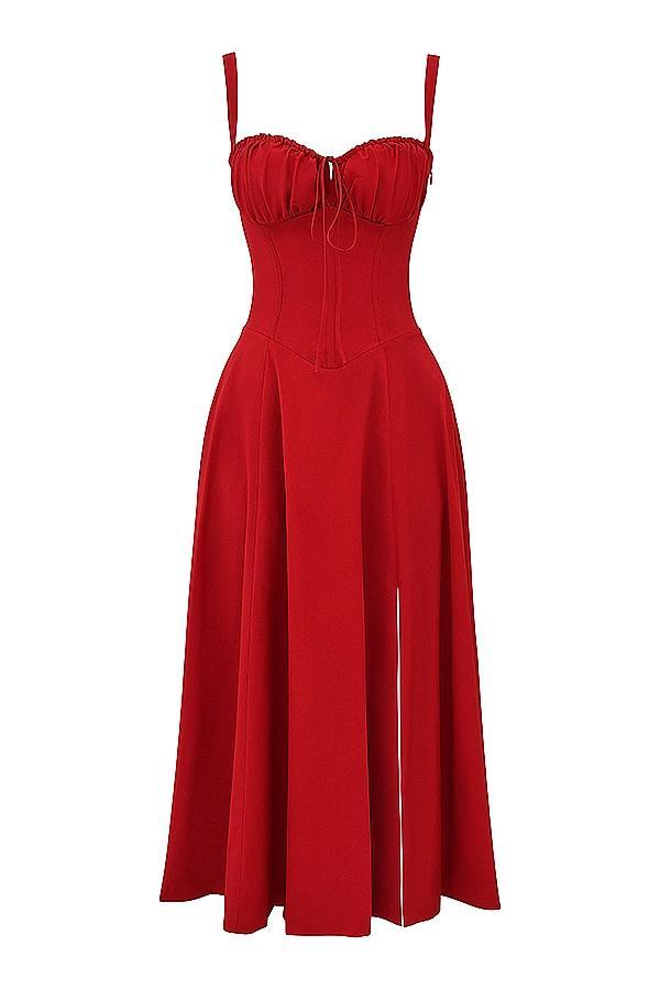 Carmen  red rose bustier sundress Product Image