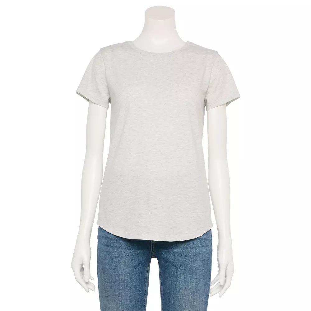 Women's Sonoma Goods For Life® Adaptive Everyday Short Sleeve Crewneck T-Shirt, Size: XS, Light Gray Grey Product Image