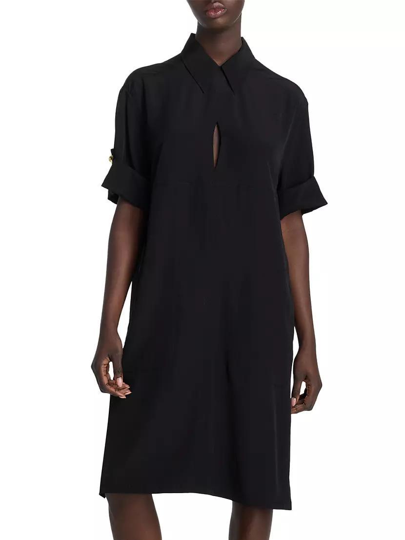 Crepe Silk Polo Dress Product Image