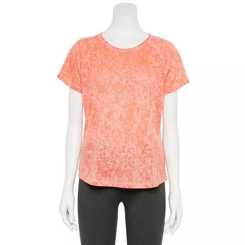 Women's Tek Gear® Core Raglan Tee, Size: Large, Black Burnout Product Image