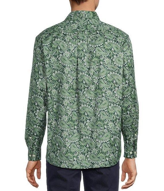 Roundtree & Yorke Long Sleeve Paisley Print Oxford Sport Shirt Product Image