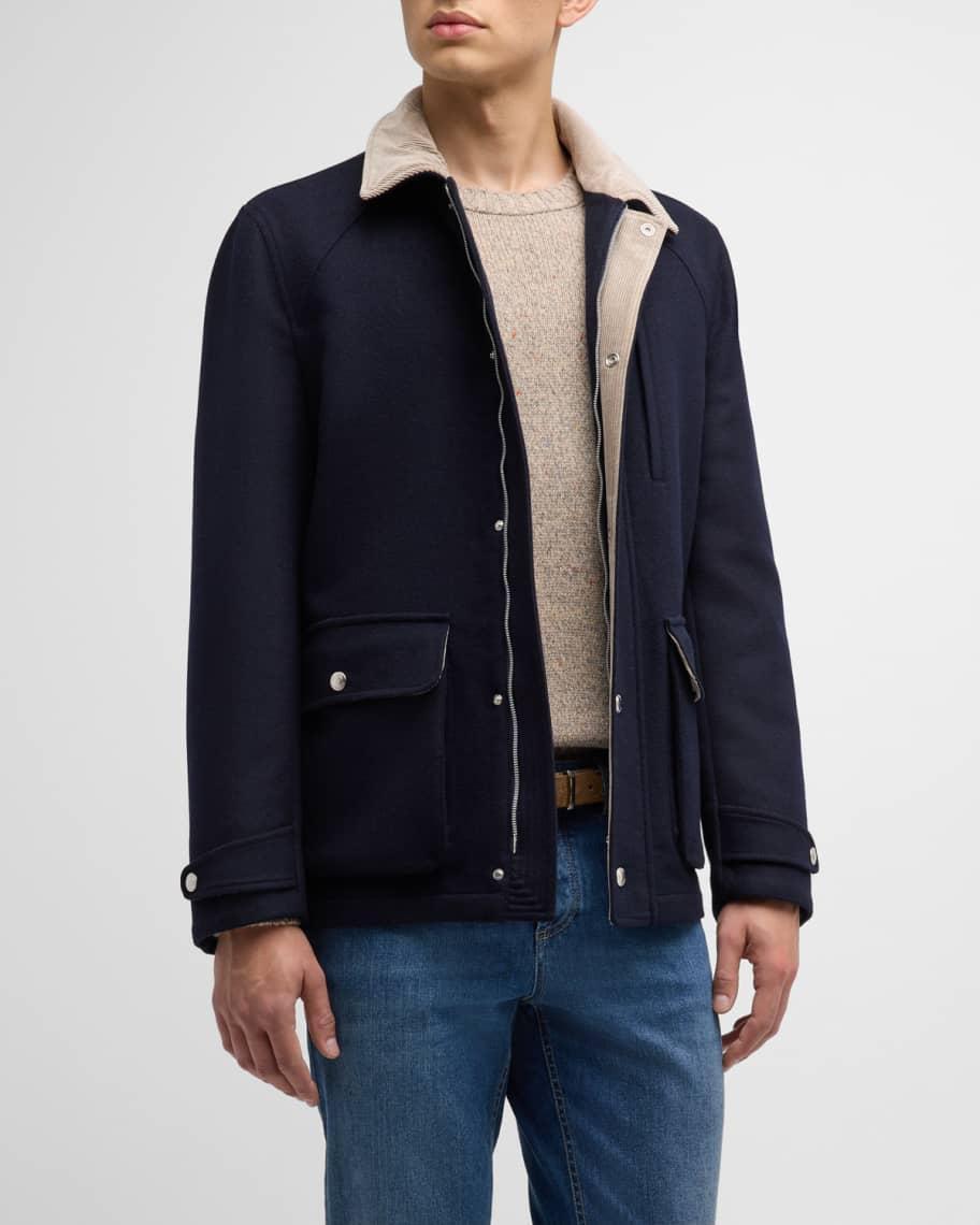 Mens Wool Blend Car Coat Product Image