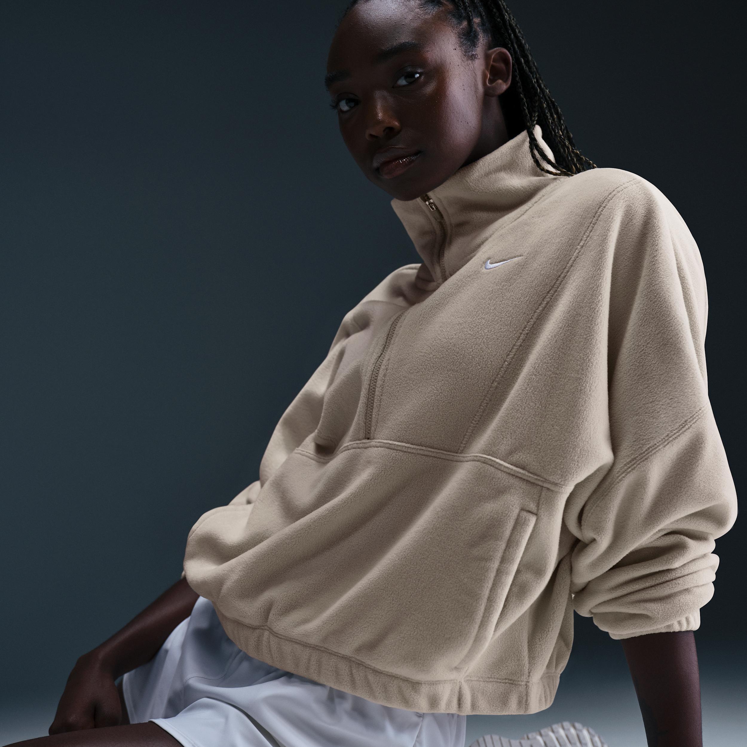 Nike Women's One Therma-FIT Oversized 1/2-Zip Fleece Top Product Image