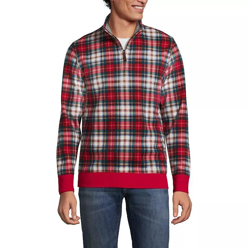 Men's Lands' End Bedford Regular-Fit Ribbed Quarter-Zip Pullover Sweater, Size: Large, Rain Blue Blue Product Image