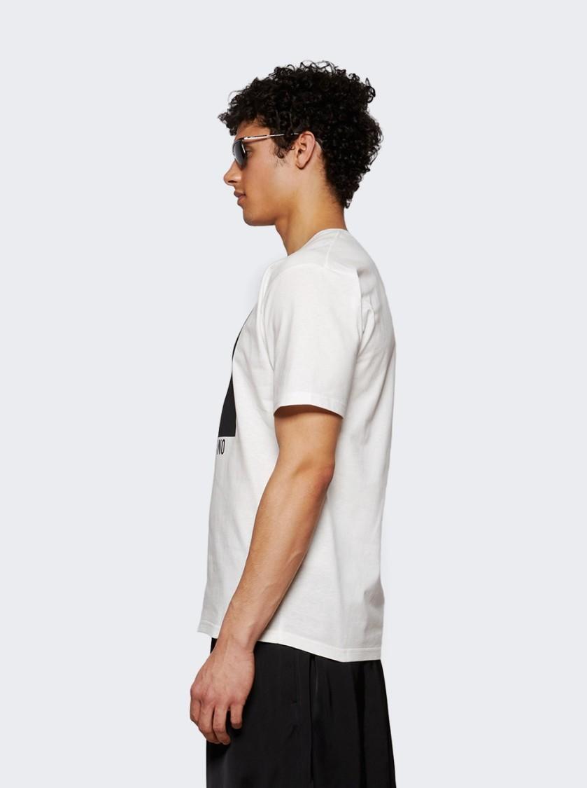VALENTINO Mens Avorio Logo-print Crew-neck Cotton-jersey T-shirt Product Image