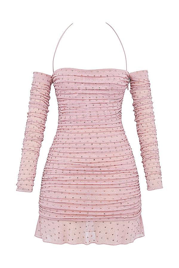 Estella Soft Pink Crystallised Dress Product Image