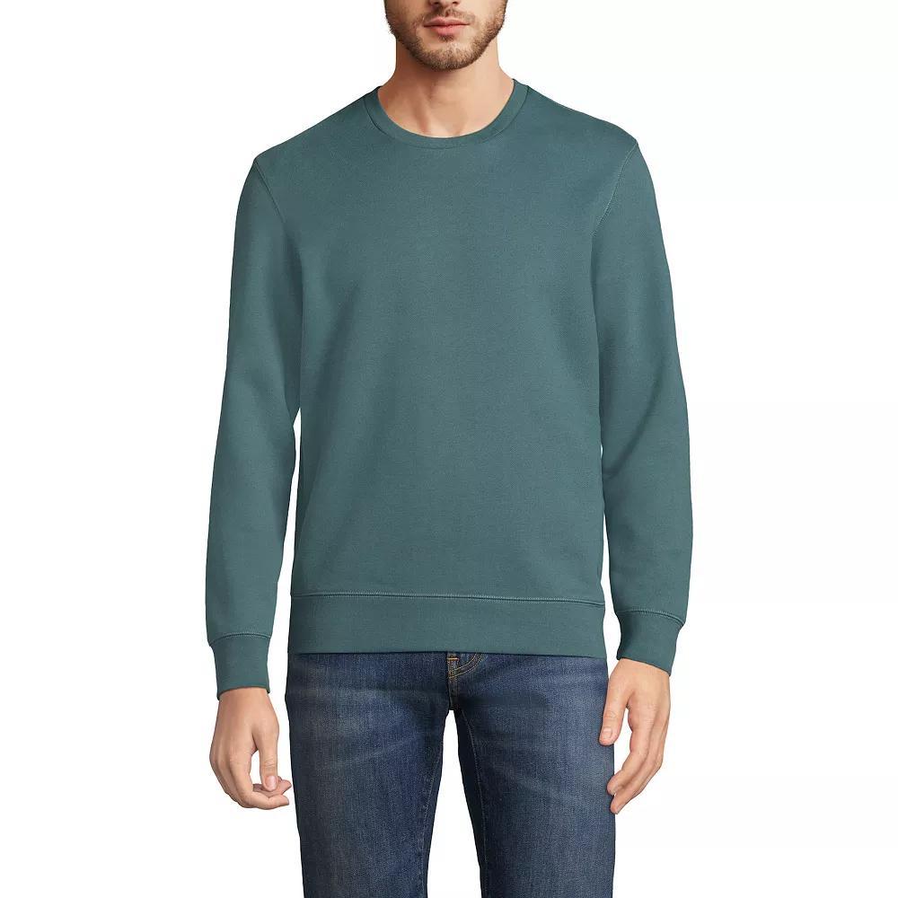 Big & Tall Lands' End Long Sleeve Serious Sweats Crewneck Sweatshirt, Men's, Size: XXL Tall, Washed Green Product Image