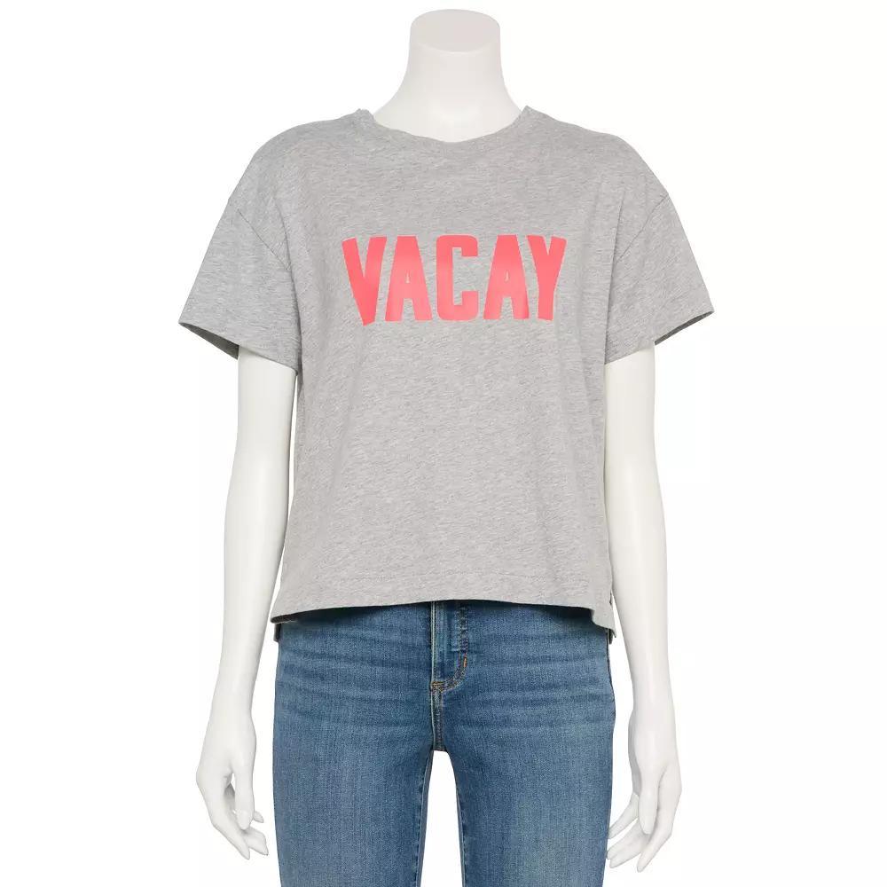 Women's Sonoma Goods For Life® Adaptive Boxy T-Shirt, Size: XL, Gray Vacay Graphic Product Image