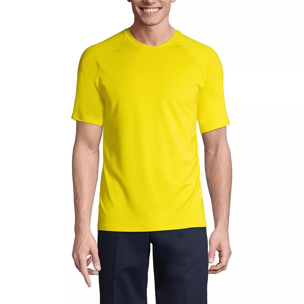 Men's Lands' End School Uniform Short Sleeve Active Tee, Size: Large, Gray Grey Product Image