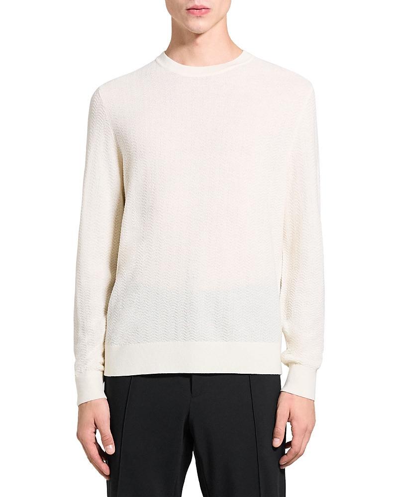 Theory Long Sleeve Crewneck Herringbone Knit Sweater Product Image