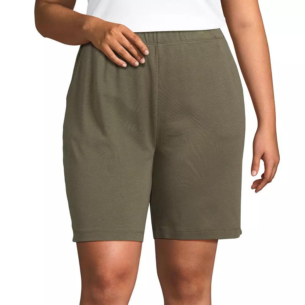 Plus Size Lands' End Sport Knit Pull-On Shorts, Women's, Size: 1XL, White Product Image