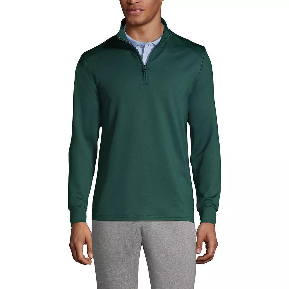 Men's Lands' End School Uniform Quarter Zip Pullover Sweatshirt, Size: Large, Red Product Image