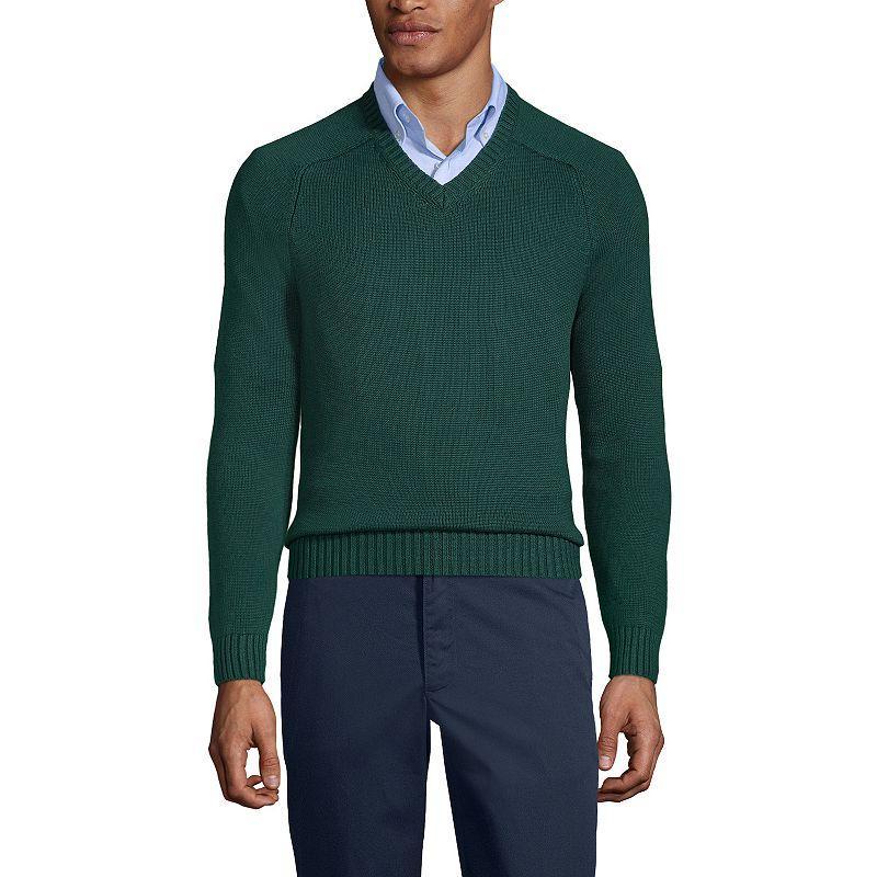 Mens' Lands' End School Uniform V-Neck Sweater, Men's, Size: Medium, Classic Blue Product Image