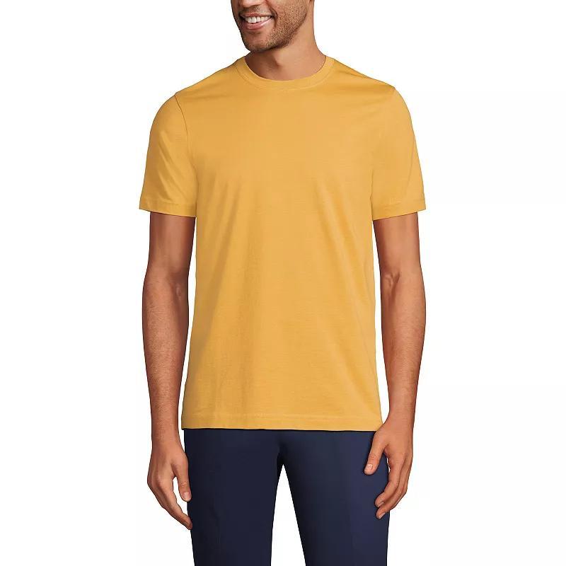 Men's Lands' End Supima Crewneck Tee, Size: Large, Grey Blue Stripe Product Image