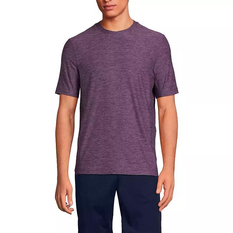 Men's Lands' End Short Sleeve Performance Hybrid Crewneck Tee, Size: Medium, Blue Spacedye Product Image