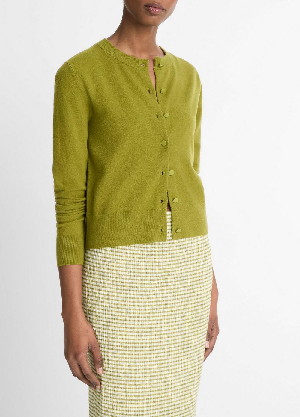 Womens Half Moon Wool & Cashmere Blend Cardigan Product Image