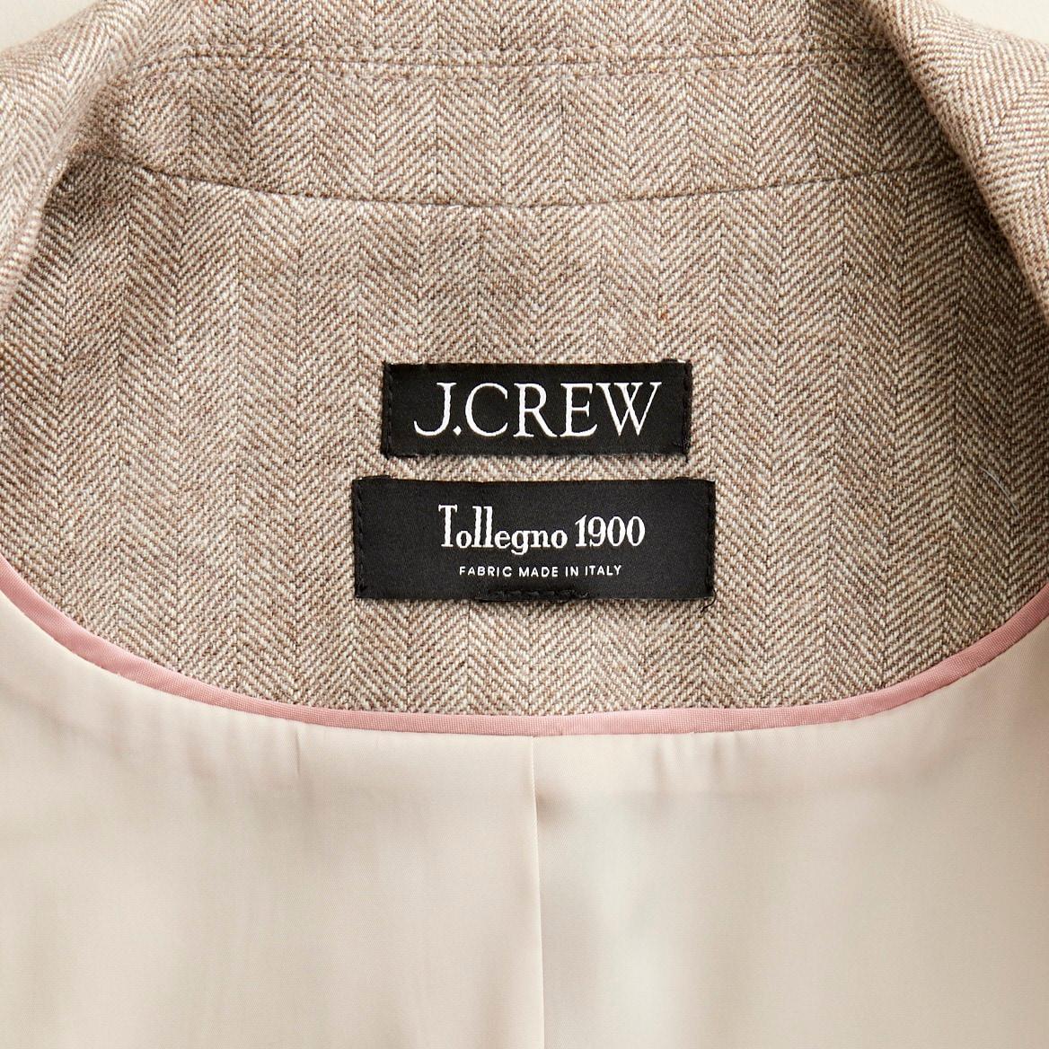 Slim-fit double-breasted blazer in herringbone Italian wool blend Product Image