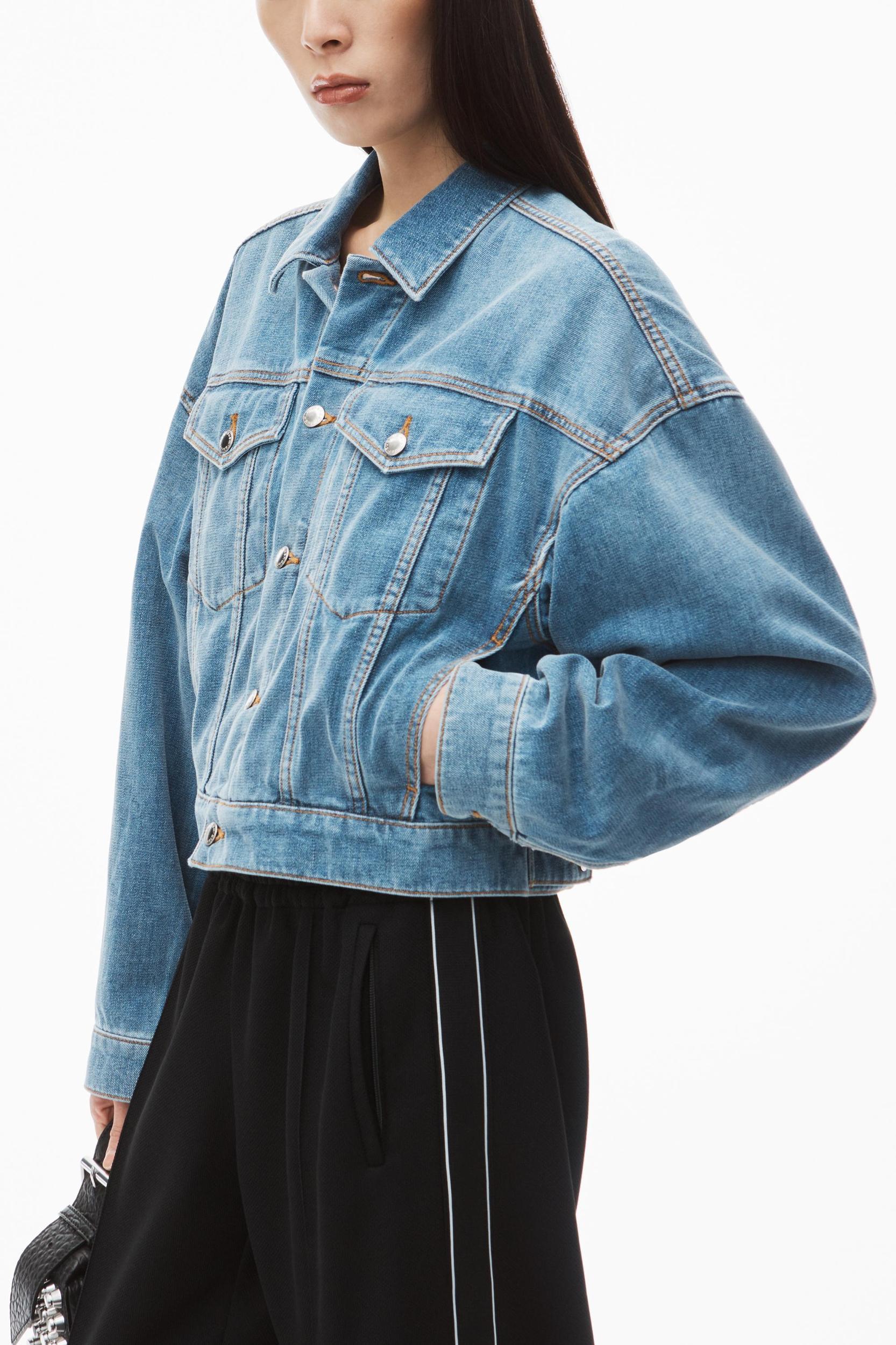 Oversized Trucker Jacket In Brushed Denim Product Image