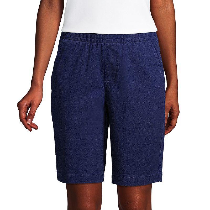 Petite Lands End Pull-On Chino Bermuda Shorts, Womens Green Moss Product Image