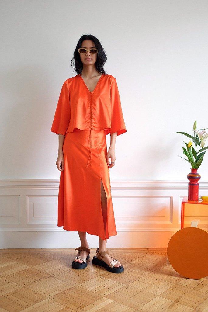 Slit Skirt - Construction Orange Product Image